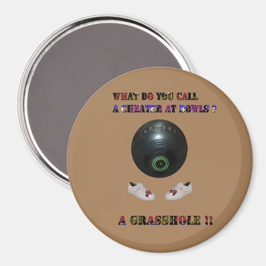 Hoe noem je een bedrieger bij Lawn Bowls, grappig Magneet (Voorkant / Achterkant)