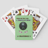 Hoe noem je een bedrieger bij Lawn Bowls, grappig Pokerkaarten (Achterkant)