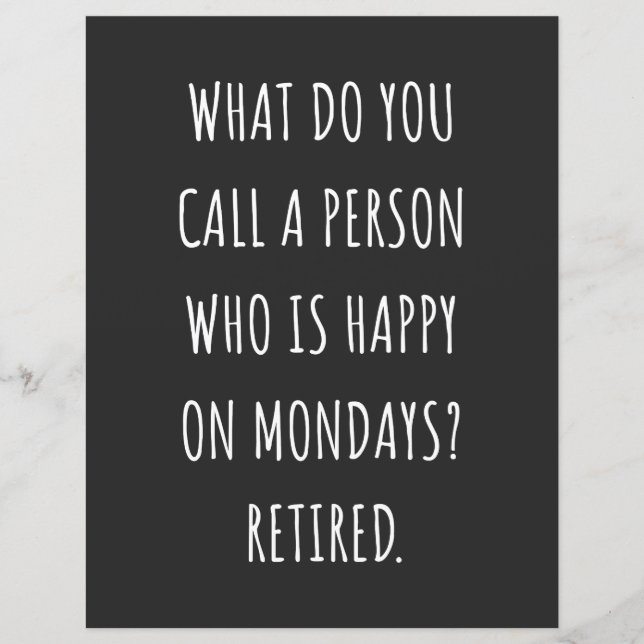 Hoe noem je een persoon die gelukkig is op maandag (Voorkant)