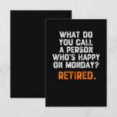 Hoe noem je een persoon die gelukkig is op maandag bedankkaart (Voorkant / Achterkant)