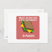 Hoe noem je een pun sandwich? A Punini Briefkaart (Voorkant / Achterkant)
