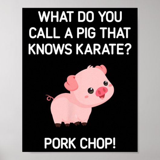 Hoe noem je een varken dat karate kent poster (Voorkant)