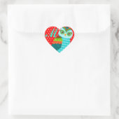 Hoe nu Blauwe Uil - Custom Monogram Hart Stickers (Tas)