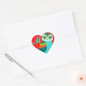 Hoe nu Blauwe Uil - Custom Monogram Hart Stickers (Envelop)