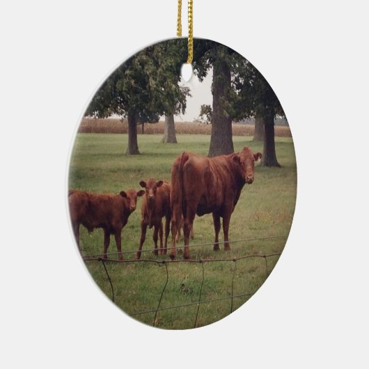 Hoe nu bruine Koe Keramisch Ornament (Rechts)