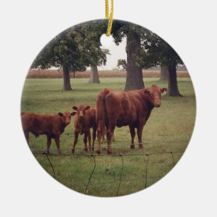 Hoe nu bruine Koe Keramisch Ornament