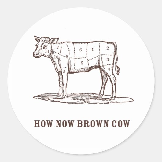 Hoe nu bruine Koe Stickers (Voorkant)