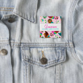 Hoe nu kleine eigenaars? Naam badge Vierkante Button 5,1 Cm (In situ)