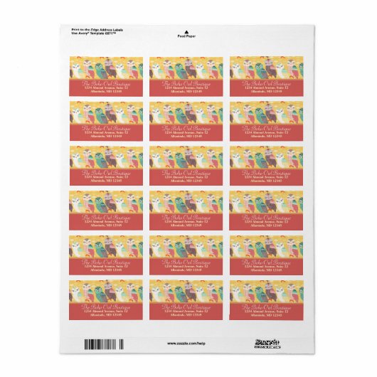 Hoe nu kleine uilen? Aangepaste Adresetiketten Etiket (Full Sheet)