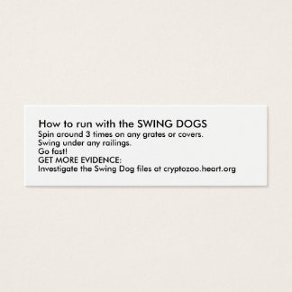 Hoe om te lopen met de SWING DOGS Mini Visitekaartjes