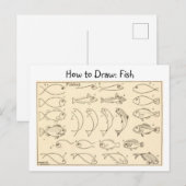 Hoe om vis Briefkaart te tekenen (Voorkant / Achterkant)