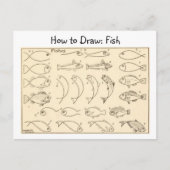 Hoe om vis Briefkaart te tekenen (Voorkant)