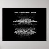 Hoe ontbijt Hunter S Thompson Poster (Voorkant)