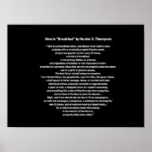 Hoe ontbijt Hunter S Thompson Poster (Voorkant)