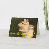 Hoe oud ben je? Chipmunk Verjaardag Kaart (Voorkant)