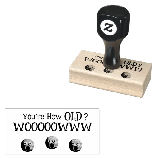 Hoe oud ben je? rubberstempel (Gestempeld)