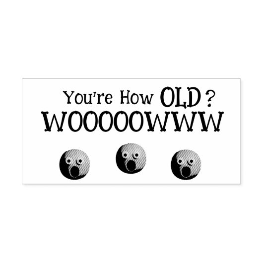 Hoe oud ben je? rubberstempel (Afrduk)