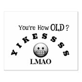 Hoe oud ben je? rubberstempel (Afrduk)