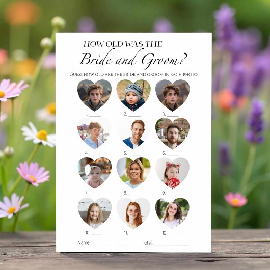 Hoe oud bruid en bruidegom Vrijgezellenfeest spel Kaart