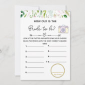 Hoe oud bruids baby shower spel kaart (Voorkant)