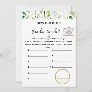 Hoe oud bruids baby shower spel kaart