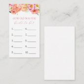 Hoe oud is de Bride om spelkaart te worden Informatiekaartje (Voorkant / Achterkant)