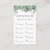 Hoe oud is de Bride om spelkaart te worden Informatiekaartje (Voorkant)
