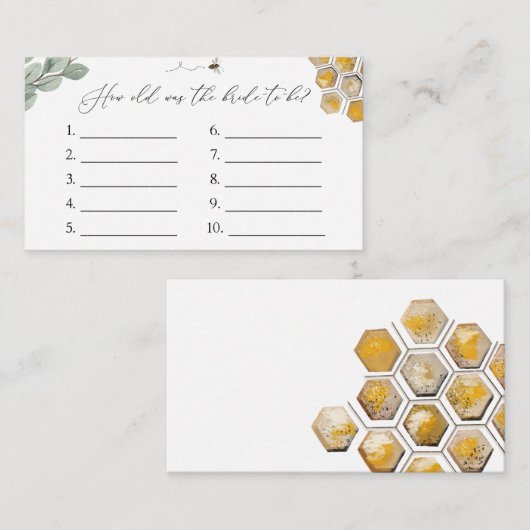 Hoe oud is de Bride to Bee-spelkaart? Informatiekaartje (Voorkant / Achterkant)