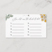 Hoe oud is de Bride to Bee-spelkaart? Informatiekaartje (Voorkant)