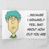 Hoe oud je bent, grappige verjaardag kaart (Binnen)