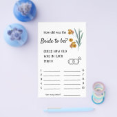 Hoe oud moest de bruid zijn? Bloemen - Game Flyer (Enkel)