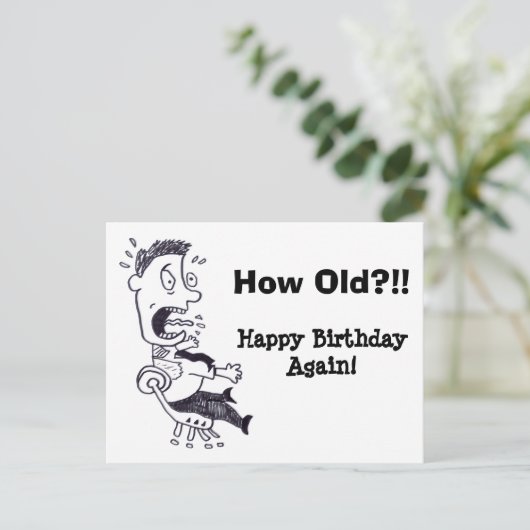 Hoe oud Verjaardag Briefkaart (Staand voorkant)