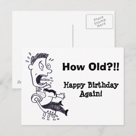 Hoe oud Verjaardag Briefkaart (Voorkant / Achterkant)