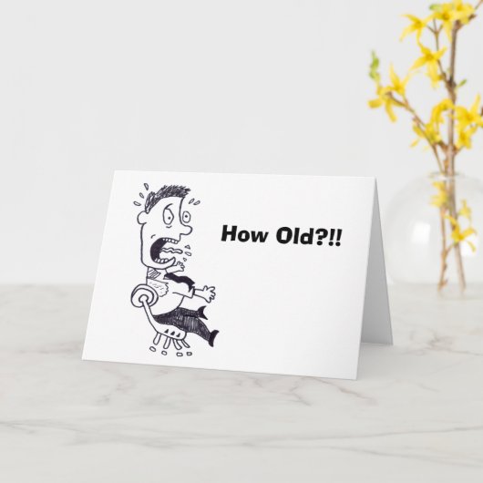 Hoe oud Verjaardag Kaart (Gele Bloem)