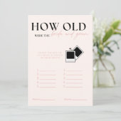 Hoe oud waren de bruid en bruidegom bruidsspel kaart (Staand voorkant)