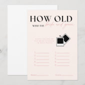 Hoe oud waren de bruid en bruidegom bruidsspel kaart (Voorkant / Achterkant)