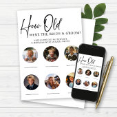 Hoe oud waren de bruid en bruidegom receptie spel kaart