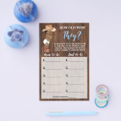 Hoe oud waren ze AA Cowboy Baby shower Game Kaart (Enkel)