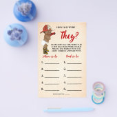 Hoe oud waren ze AA Fireman Baby shower Game Kaart (Enkel)