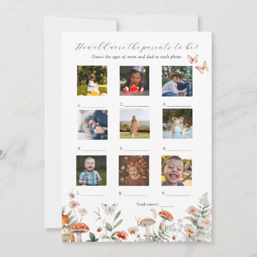 Hoe oud waren ze Baby shower spel Kaart (Voorkant)