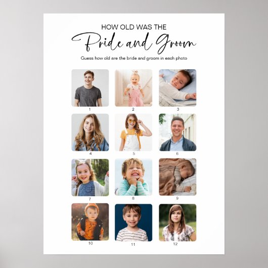 Hoe oud waren ze Bruid & bruidegom Vrijgezellenfee Poster (Voorkant)