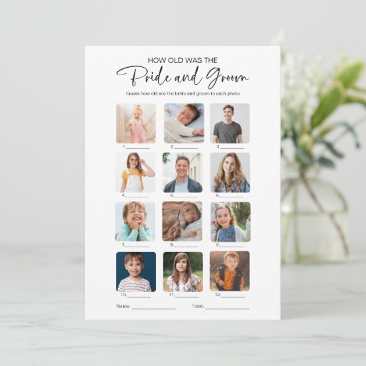 Hoe oud waren ze bruid en bruidegom Bruidsmeisjesf Kaart (Staand voorkant)