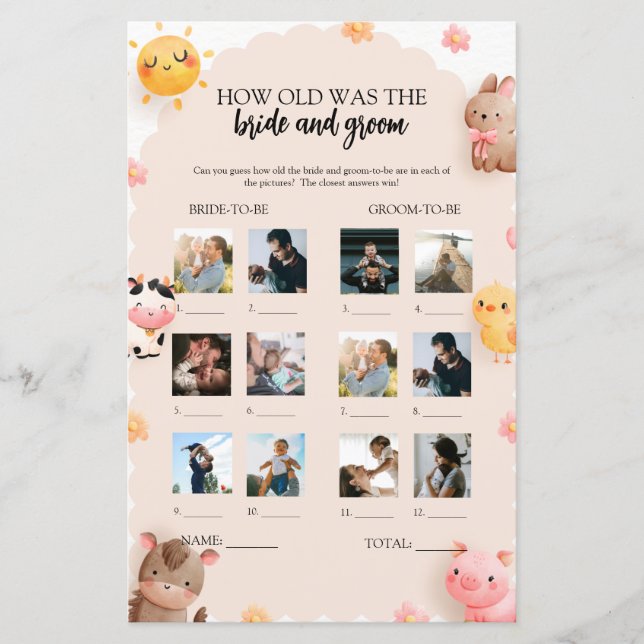 Hoe oud waren ze bruid en bruidegom gading spel (Voorkant)