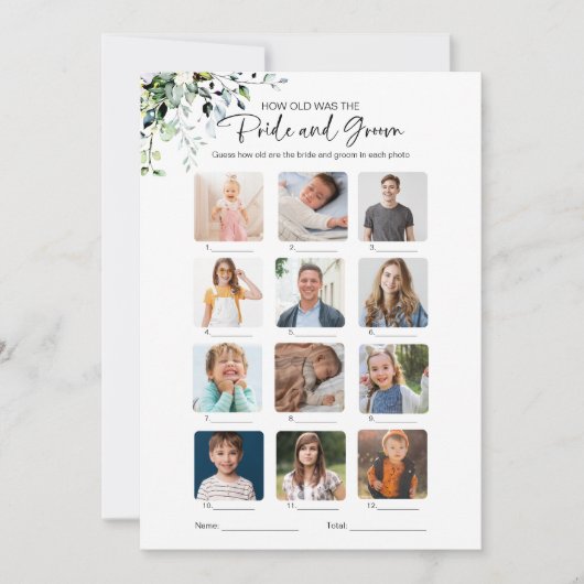 Hoe oud waren ze bruid en bruidegom Vrijgezellenfe Kaart (Voorkant)