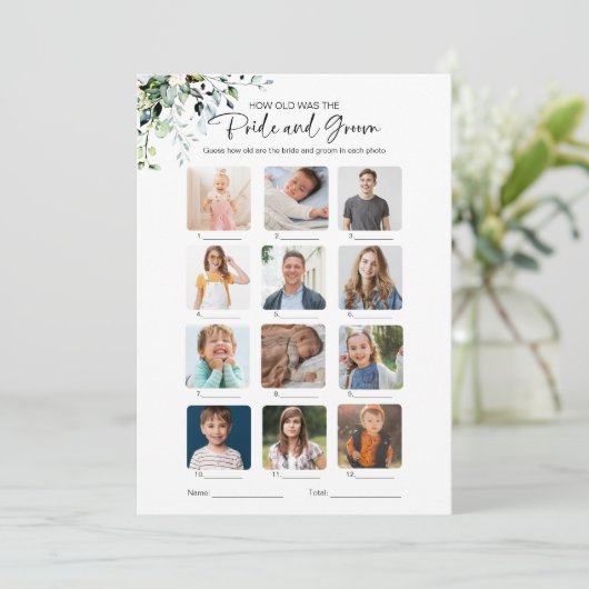 Hoe oud waren ze bruid en bruidegom Vrijgezellenfe Kaart (Staand voorkant)