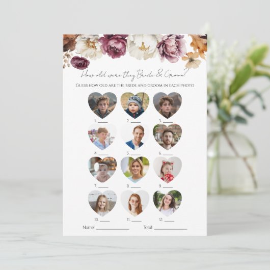 Hoe oud waren ze bruid en bruidegom Vrijgezellenfe Kaart (Staand voorkant)