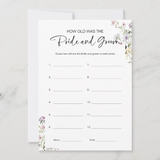 Hoe oud waren ze bruid en bruidegom Vrijgezellenfe Kaart (Voorkant)