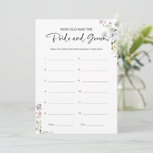 Hoe oud waren ze bruid en bruidegom Vrijgezellenfe Kaart (Staand voorkant)