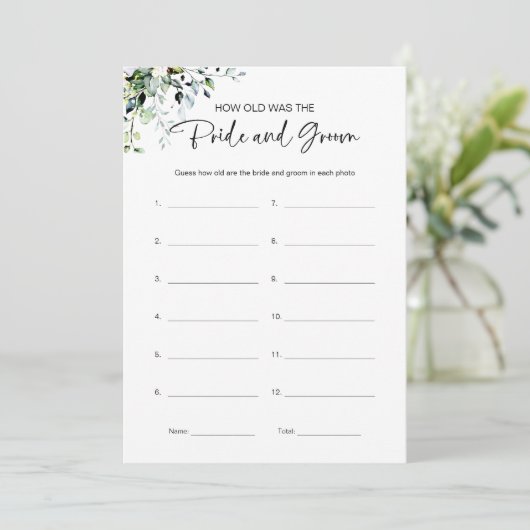 Hoe oud waren ze bruid en bruidegom Vrijgezellenfe Kaart (Staand voorkant)