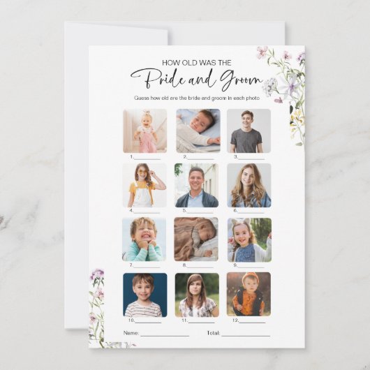 Hoe oud waren ze bruid en bruidegom Vrijgezellenfe Kaart (Voorkant)